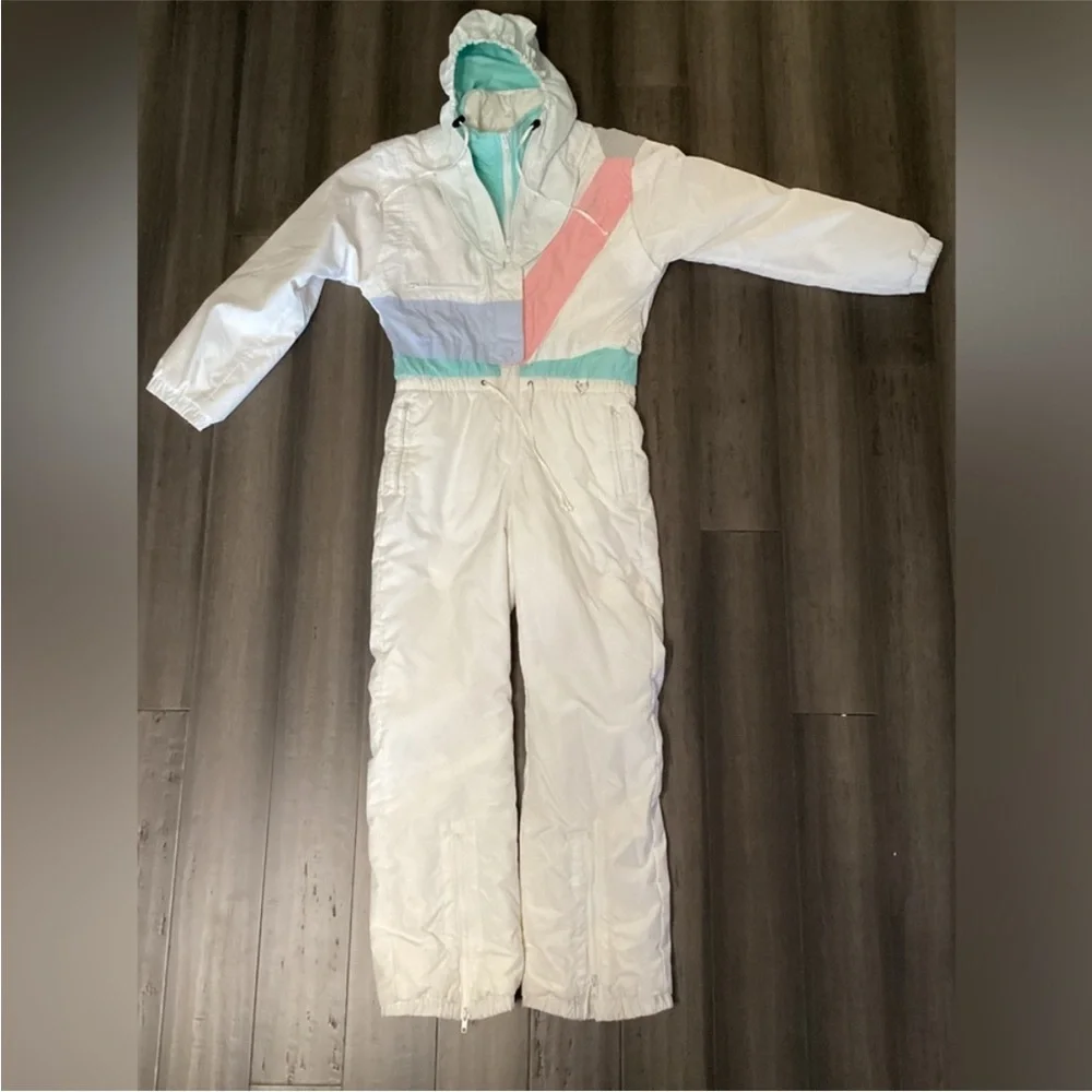 Obermeyer Gore-Tex Ski Snow Suit Size 4 White Vintage 80s great condition - Picture 2 of 6